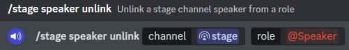 Stage Speaker Unlinking a channel